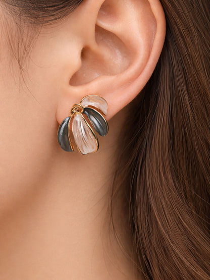 Midnight Petal Statement Earrings