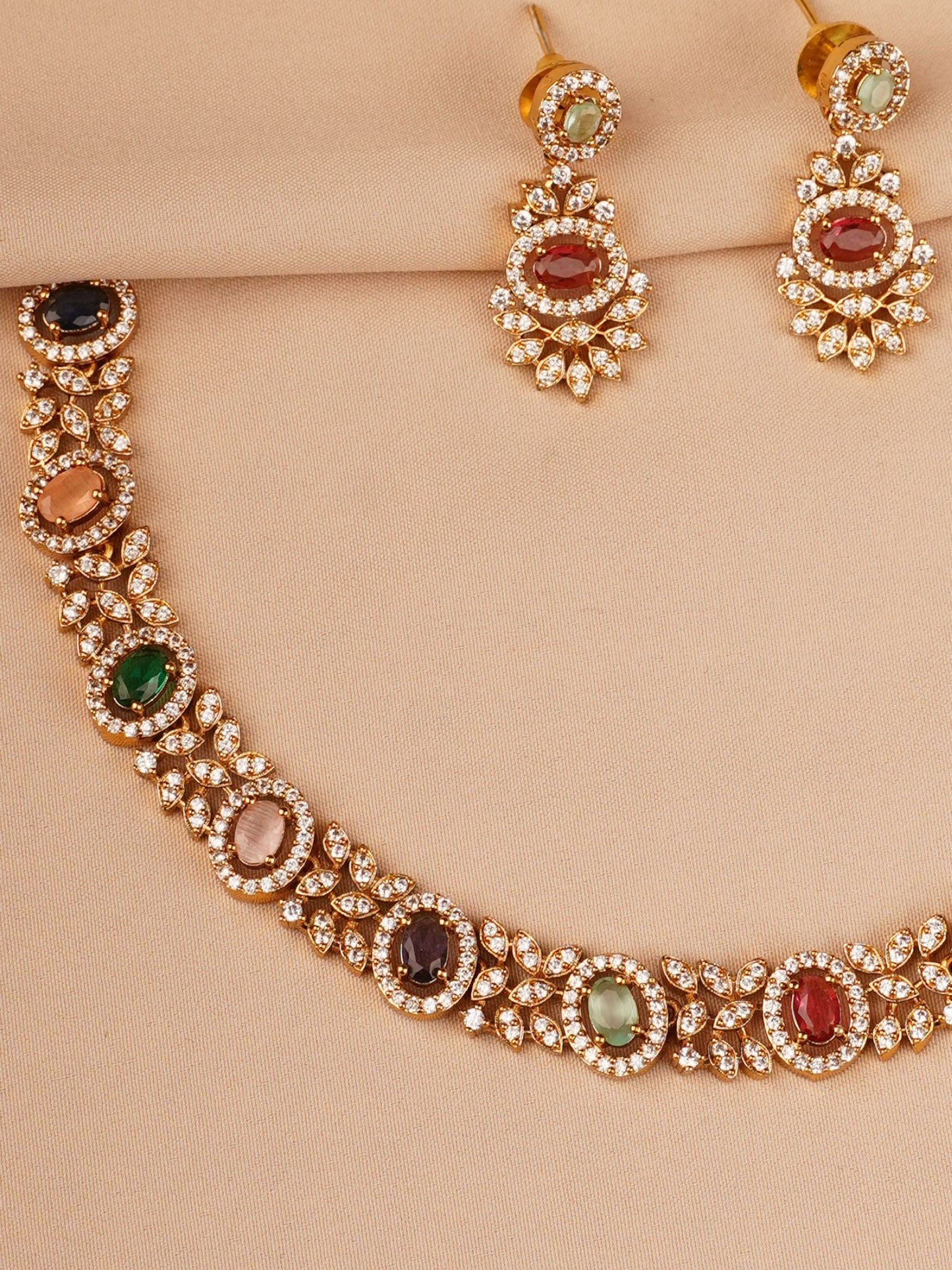 Multicolour Crystal Necklace Set