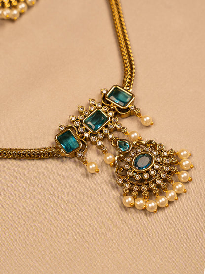 Traditional Green Temple Design Necklace KC574