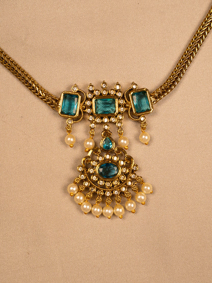 Traditional Green Temple Design Necklace KC574