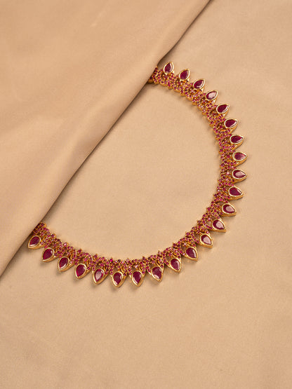 Royal Ruby Red Kundan Necklace Set