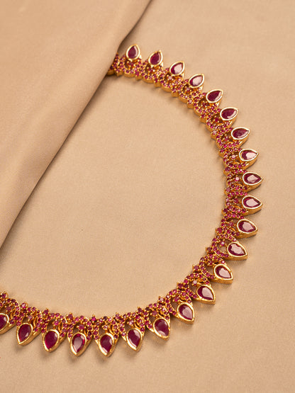 Royal Ruby Red Kundan Necklace Set