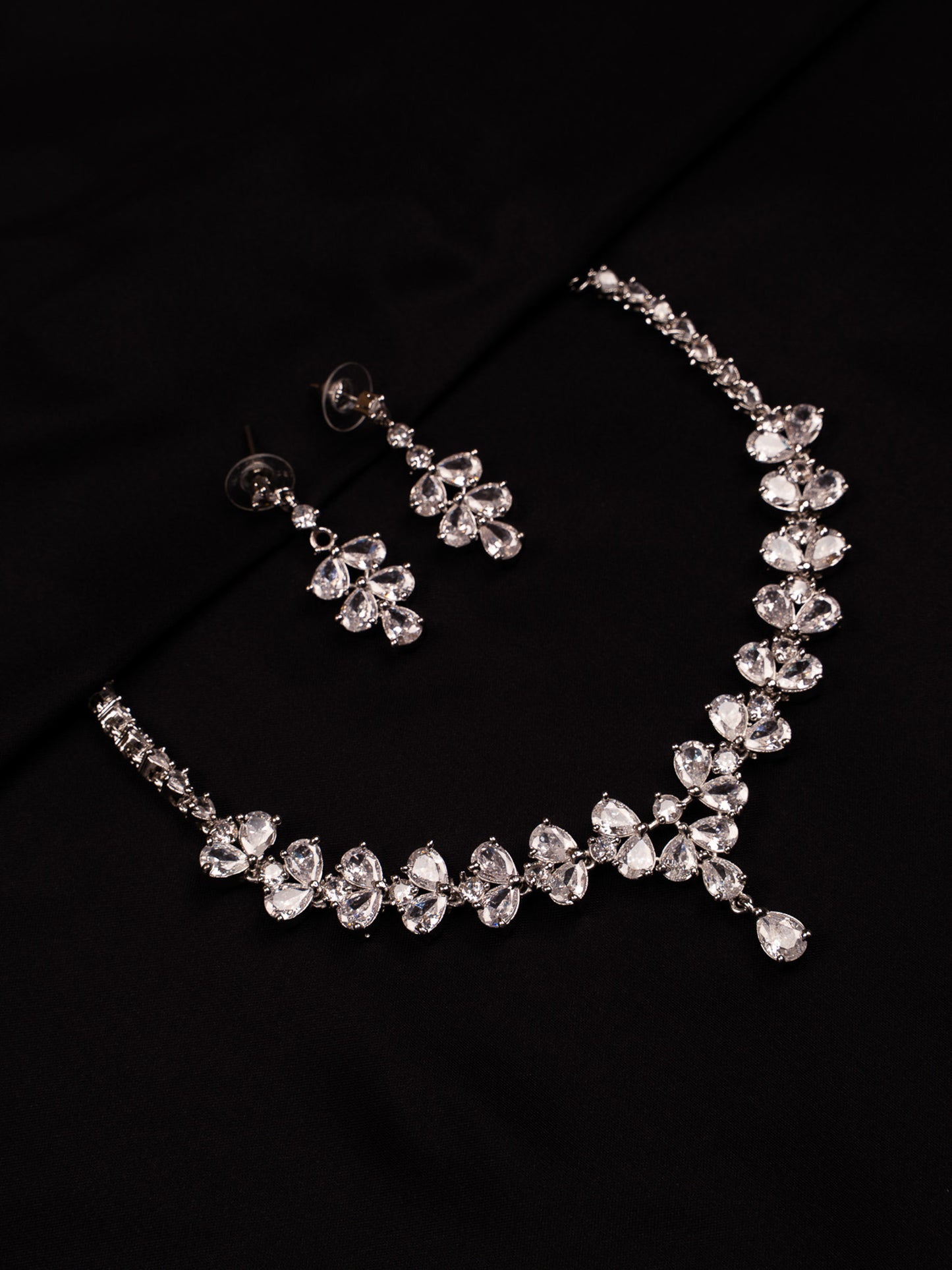Crystal Bloom Statement Necklace Set