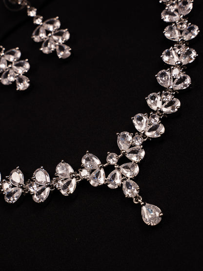 Crystal Bloom Statement Necklace Set