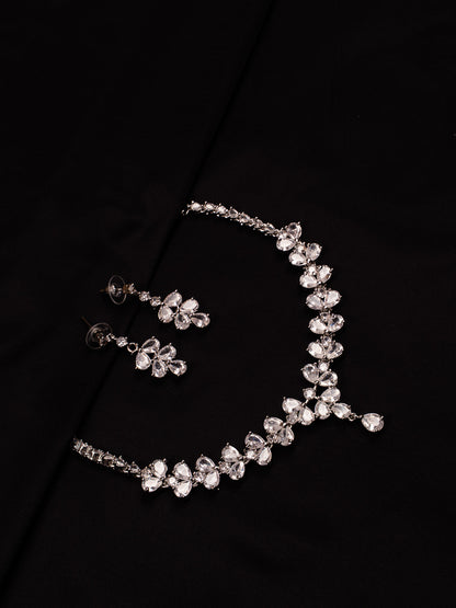 Crystal Bloom Statement Necklace Set