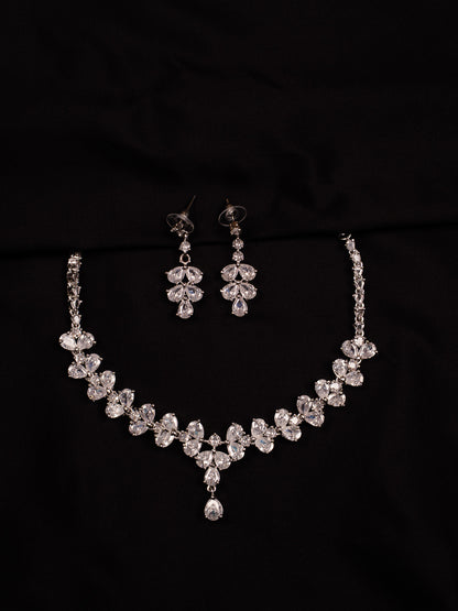 Crystal Bloom Statement Necklace Set