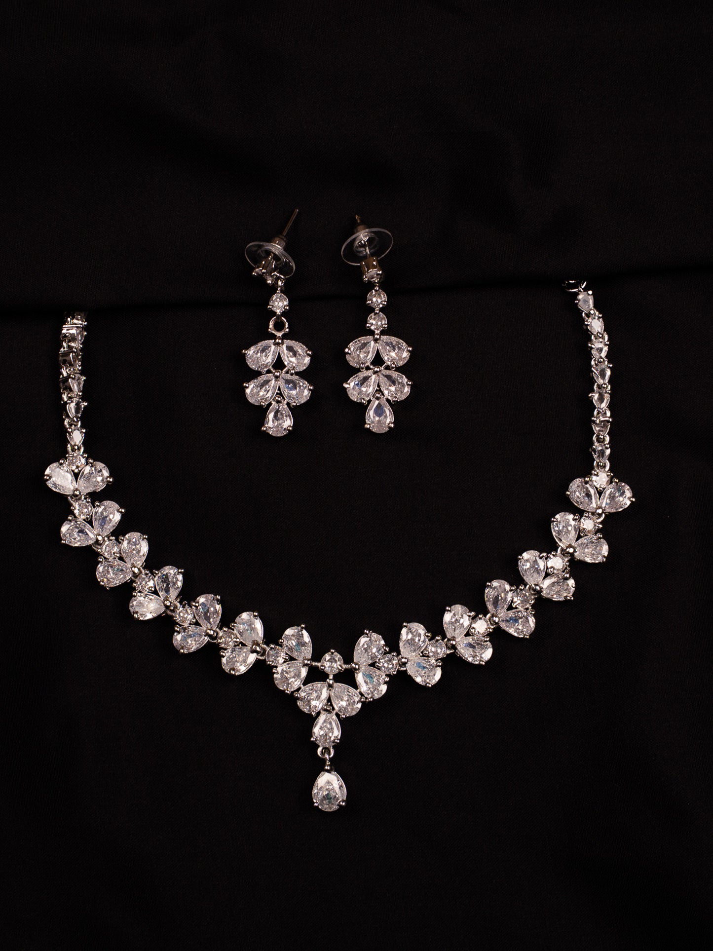Crystal Bloom Statement Necklace Set