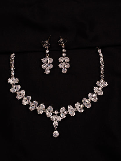 Crystal Bloom Statement Necklace Set