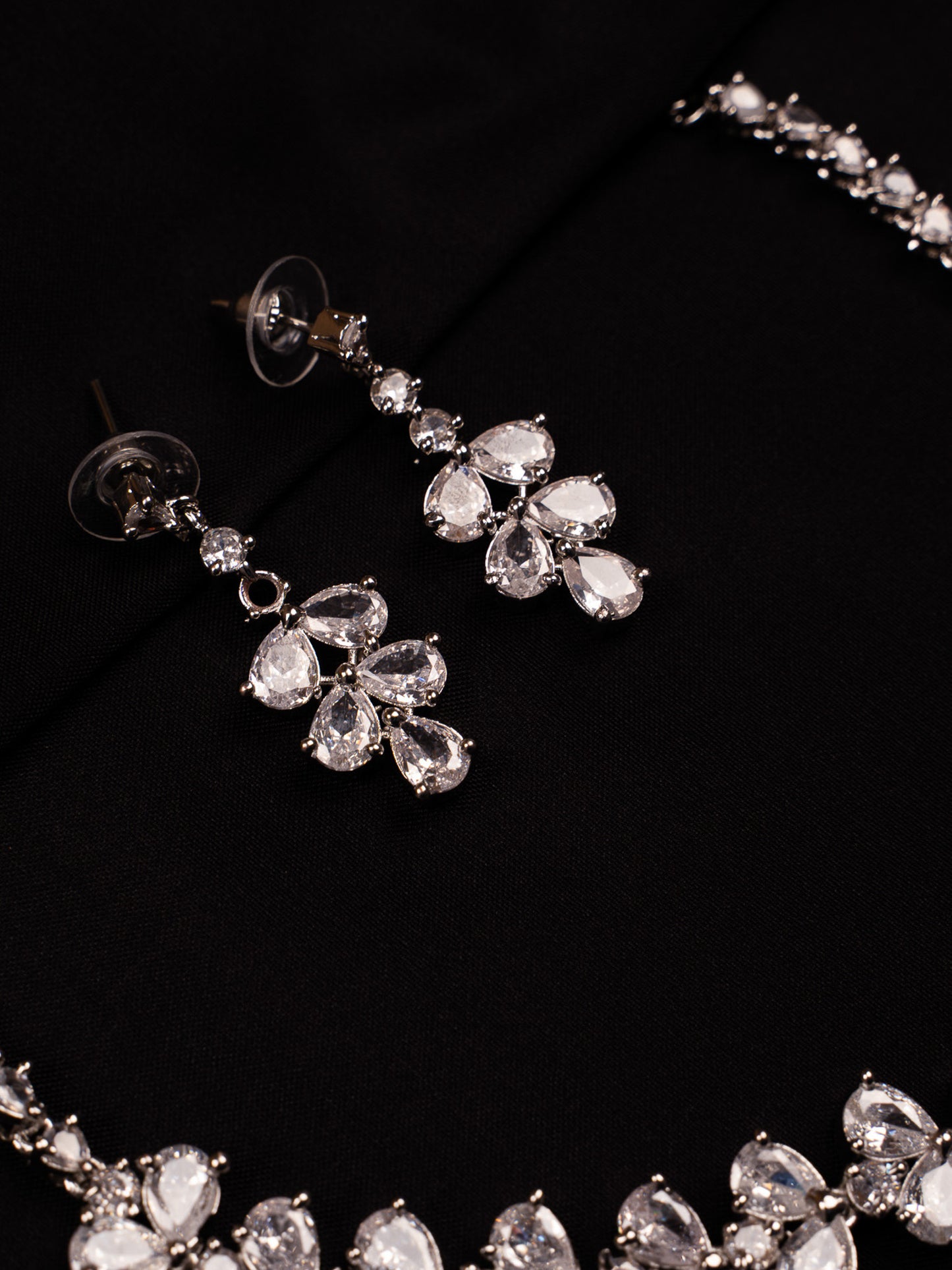 Crystal Bloom Statement Necklace Set