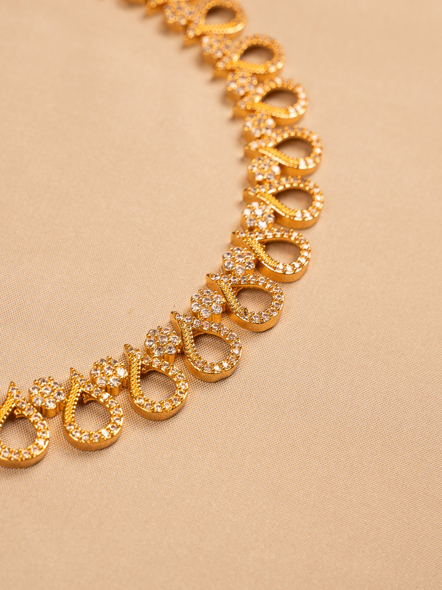Teardrop Zircon Necklace Set with Earrings – Gold-Plated Finish