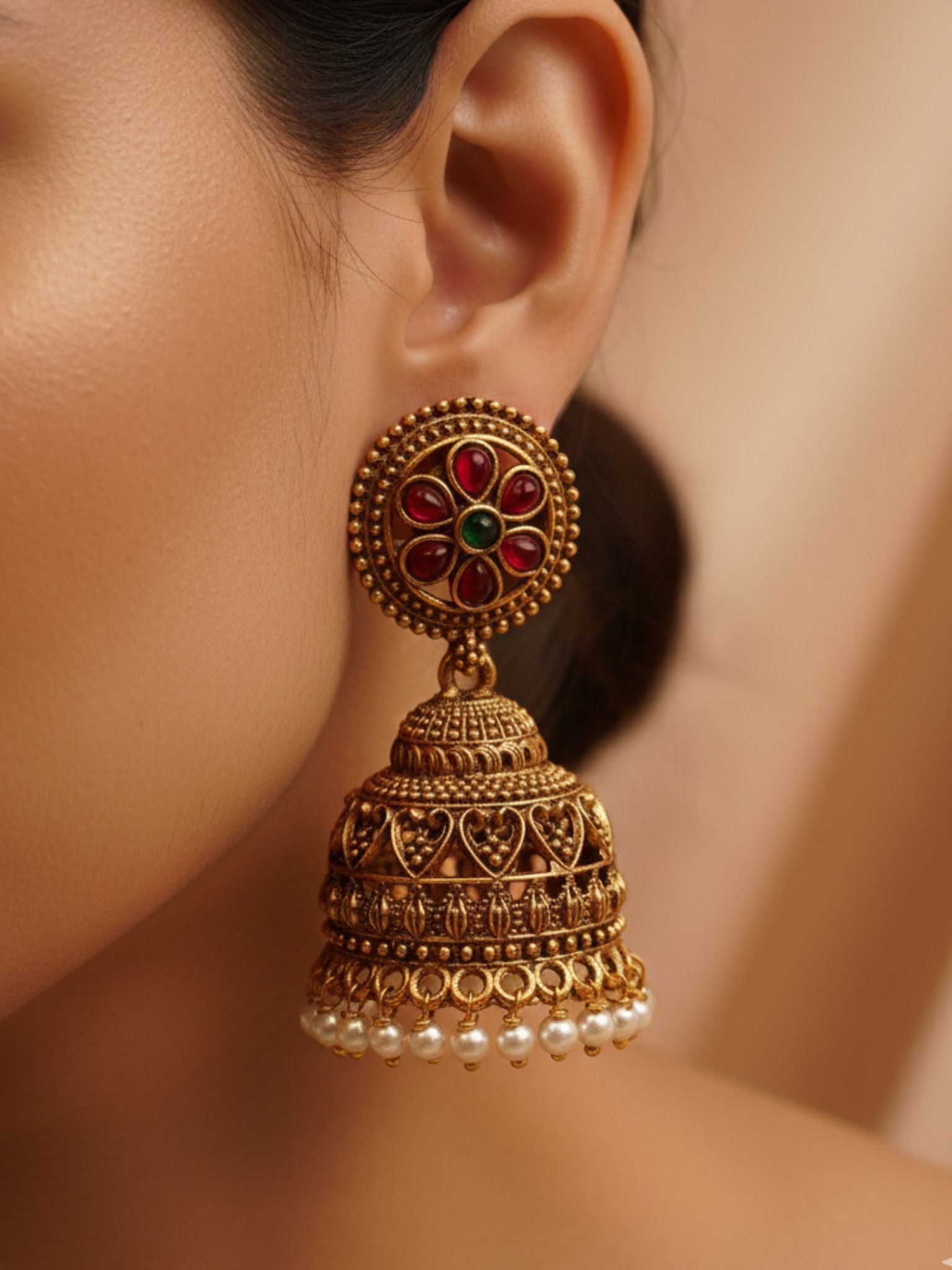 Royal Temple Antique Jhumkas