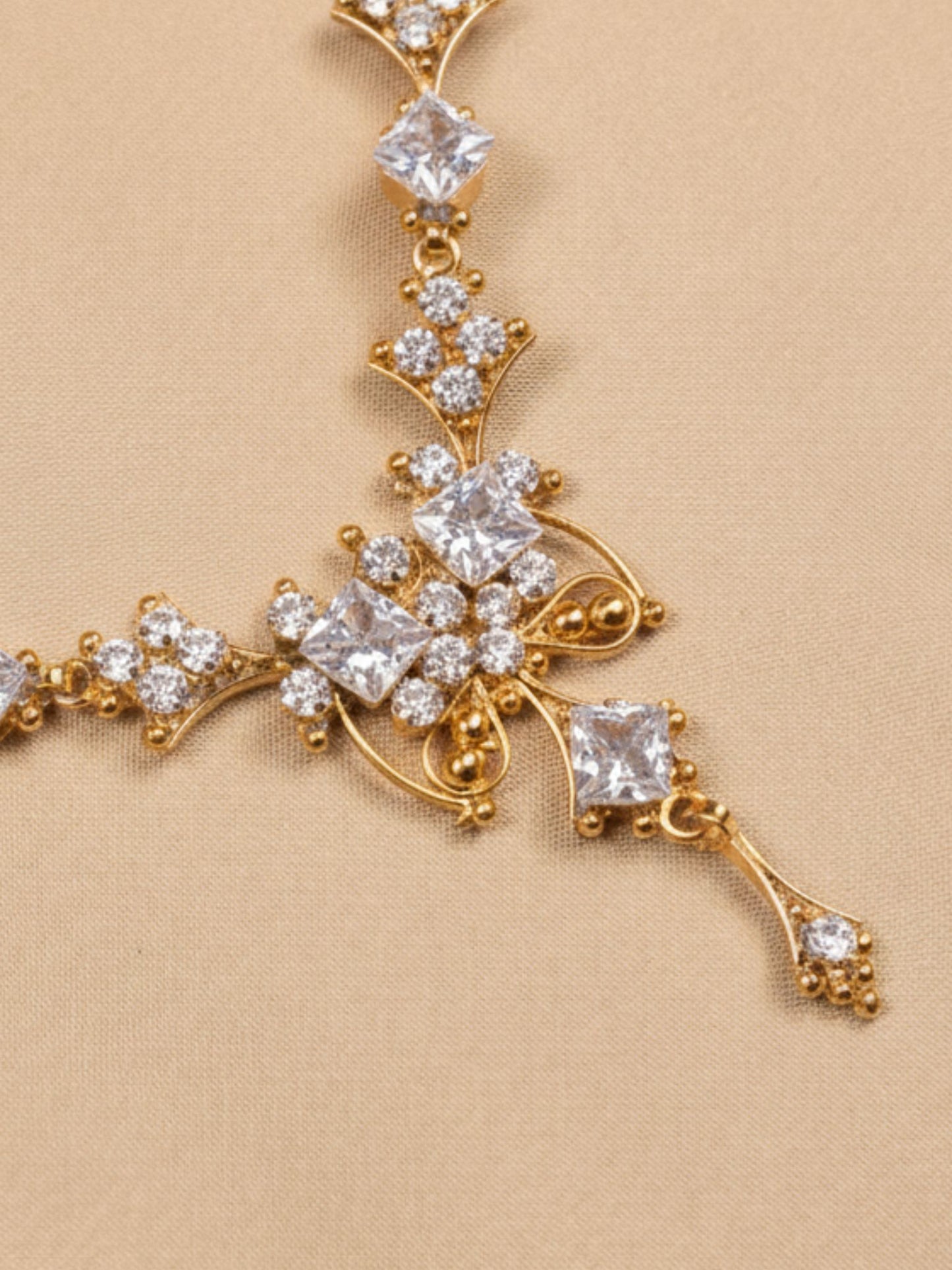 Classic Gold Solitaire Necklace Kaithra Minimalist CZ Jewelry