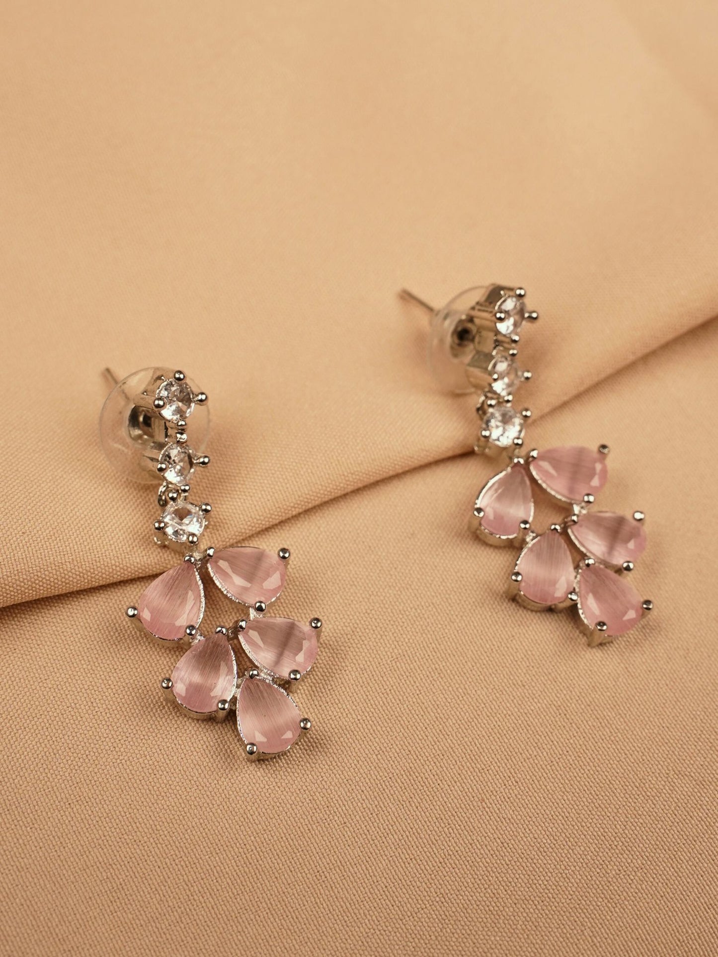 Blush Petal Silver Necklace Set