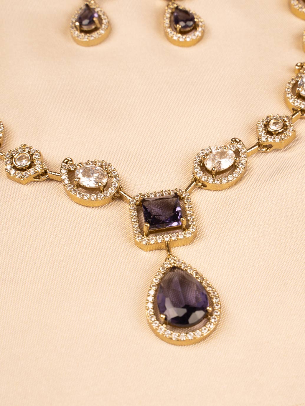 Exquisite Blue and White Stone Wedding Jewellery Set KC323