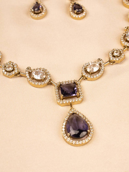 Exquisite Blue and White Stone Wedding Jewellery Set KC323