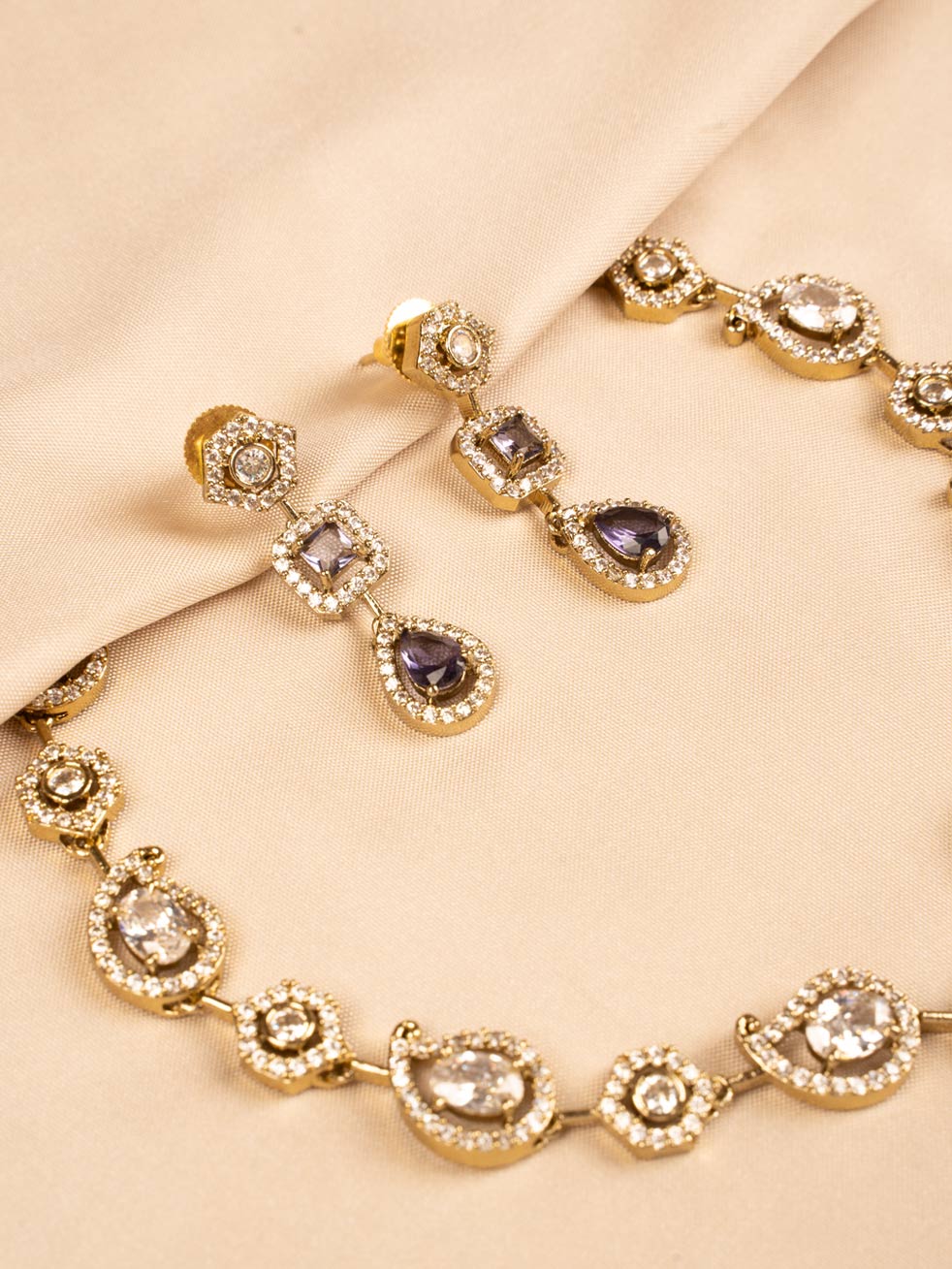Exquisite Blue and White Stone Wedding Jewellery Set KC323