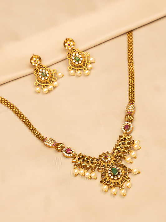 Exquisite Temple Jewellery Necklace Set
