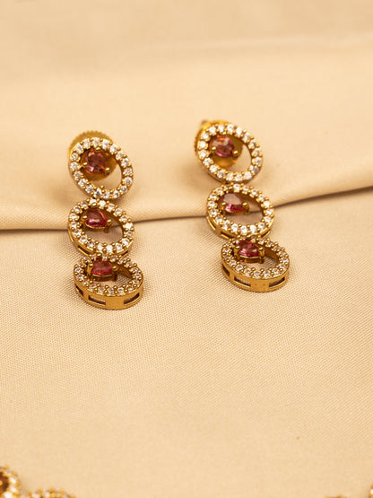 Red Stone Necklace Set – Elegant & Timeless Beauty KC598