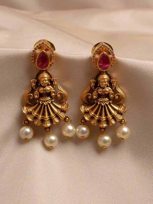 High Quality Matt Gold (Lakshmi) Earrings For Women