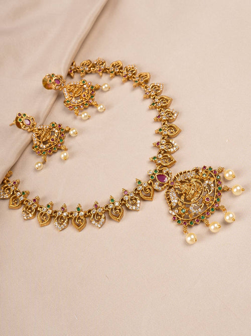 Antique Gold Necklace  Exquisite Temple Jewellery Design