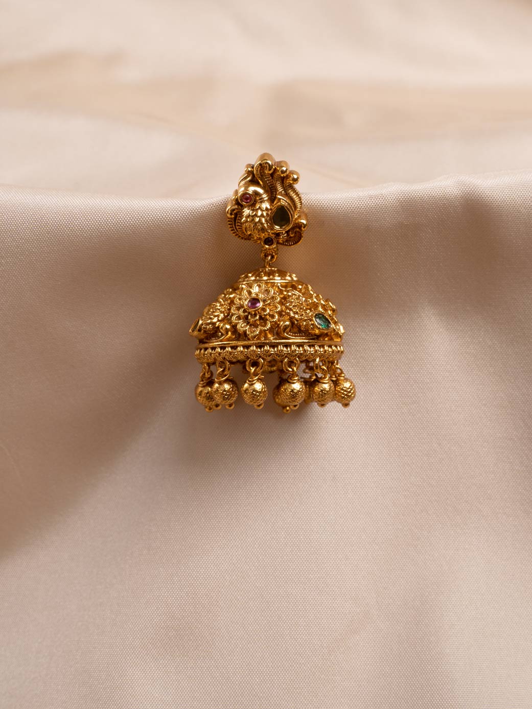 Traditional Gold Jumka Earrings with Elegant Design