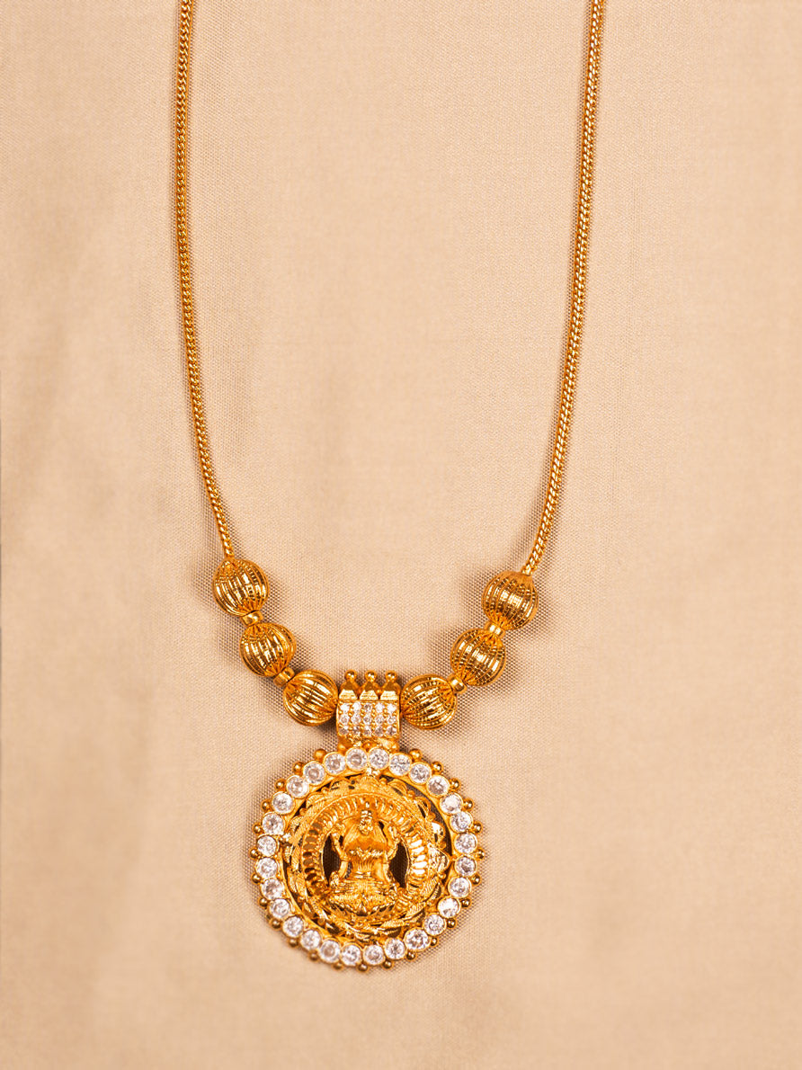 White Stone Lakshmi Temple Necklace