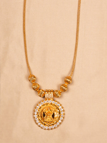 White Stone Lakshmi Temple Necklace