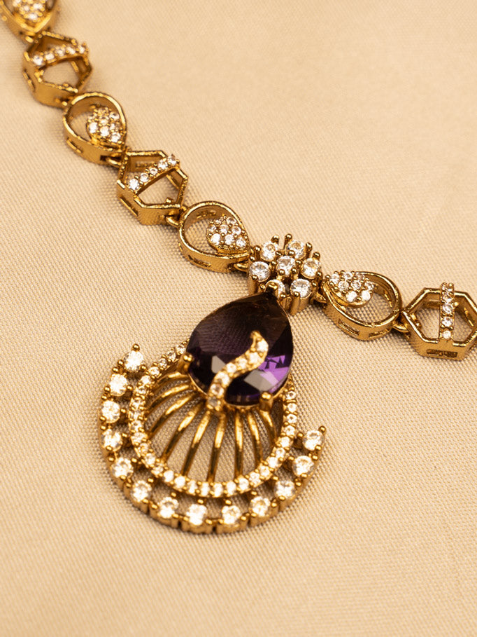 Elegant Purple Pendant Necklace – Stylish & Timeless KC596
