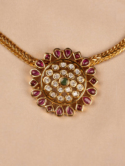 Necklace With Round Pendant Temple jewellery design KC310