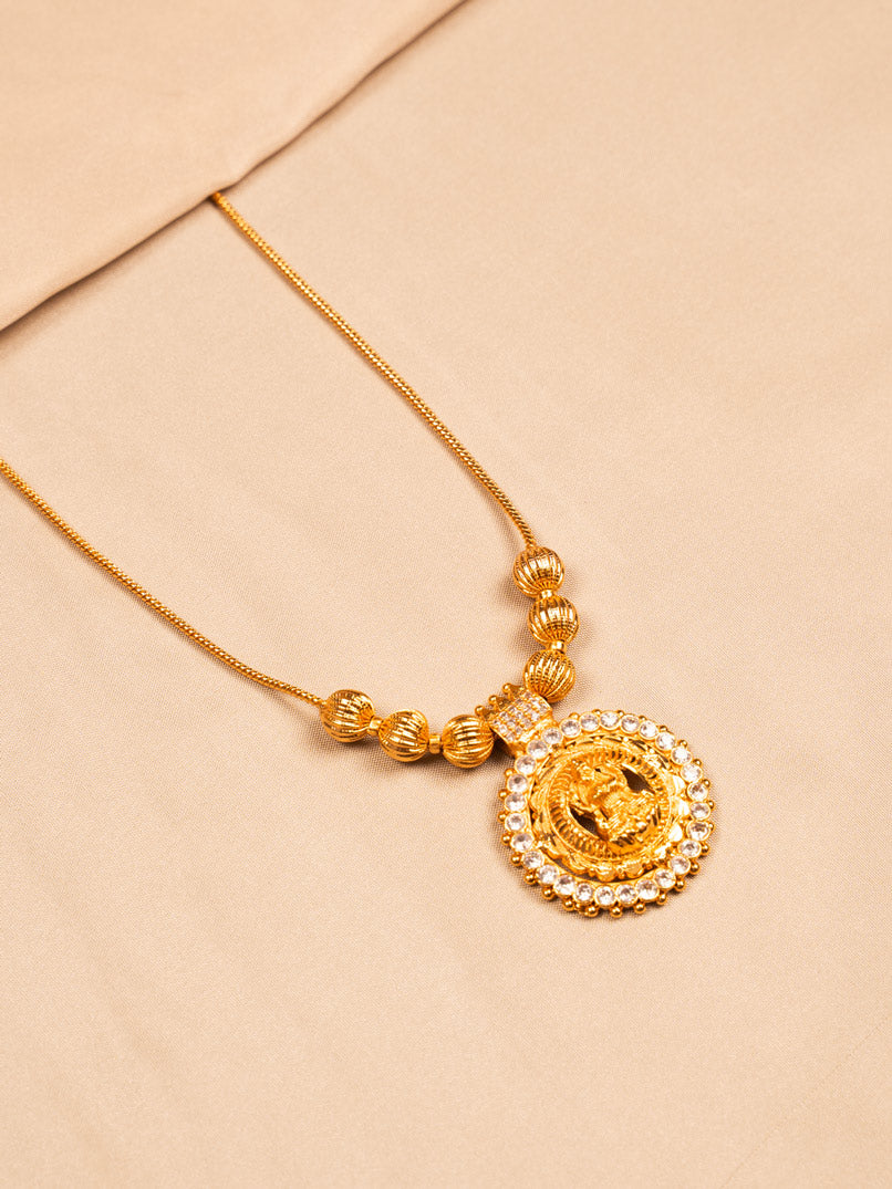 White Stone Lakshmi Temple Necklace